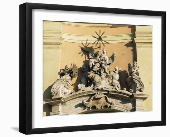 Facade Detail of City's Finest Baroque Church of Holy Trinity, Bratislava, Slovakia-Richard Nebesky-Framed Photographic Print