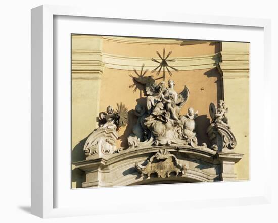 Facade Detail of City's Finest Baroque Church of Holy Trinity, Bratislava, Slovakia-Richard Nebesky-Framed Photographic Print