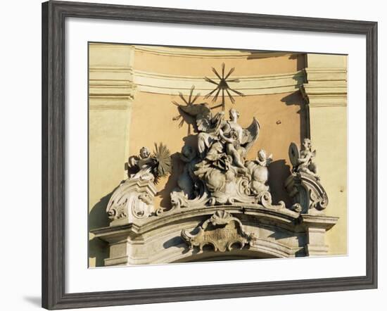 Facade Detail of City's Finest Baroque Church of Holy Trinity, Bratislava, Slovakia-Richard Nebesky-Framed Photographic Print