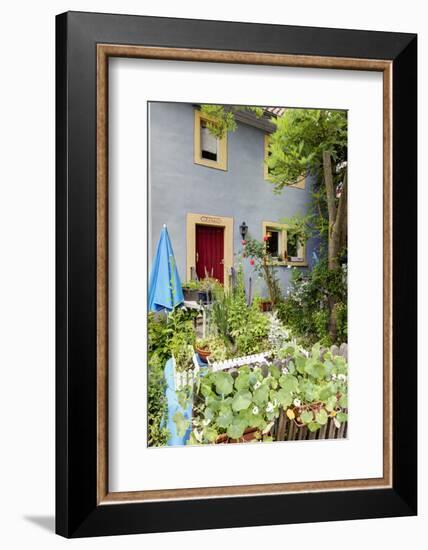 Facade, Garden, Iphofen, Bavaria, Germany, Europe-Klaus Neuner-Framed Photographic Print