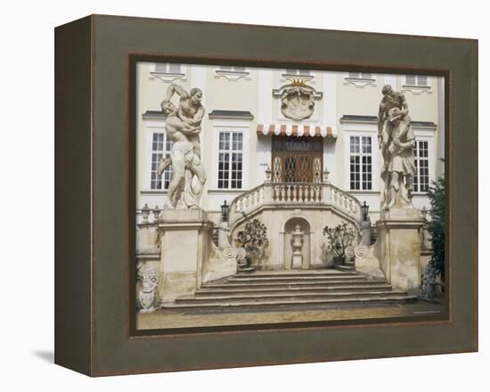 Facade, Inner Courtyard, Vranov Chateau, South Moravia, Czech Republic-Upperhall-Framed Premier Image Canvas
