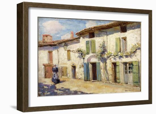 Facade, Laroche Foucault, France, 1914 (Oil on Canvas)-Alson Skinner Clark-Framed Giclee Print