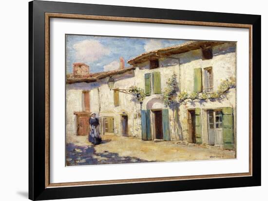 Facade, Laroche Foucault, France, 1914 (Oil on Canvas)-Alson Skinner Clark-Framed Giclee Print