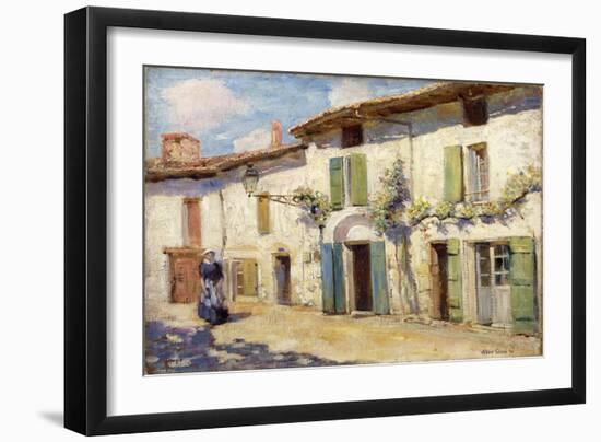 Facade, Laroche Foucault, France, 1914 (Oil on Canvas)-Alson Skinner Clark-Framed Giclee Print