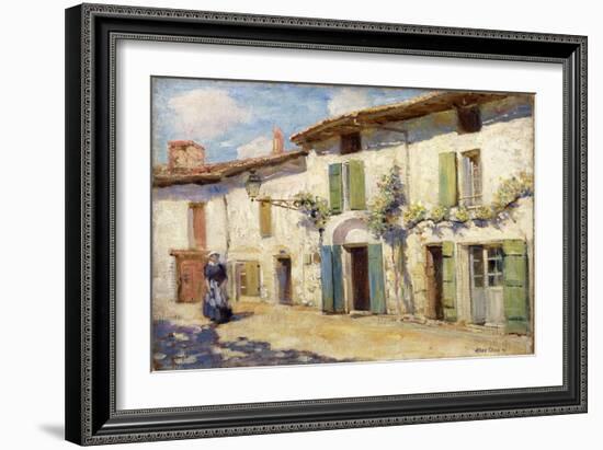 Facade, Laroche Foucault, France, 1914 (Oil on Canvas)-Alson Skinner Clark-Framed Giclee Print