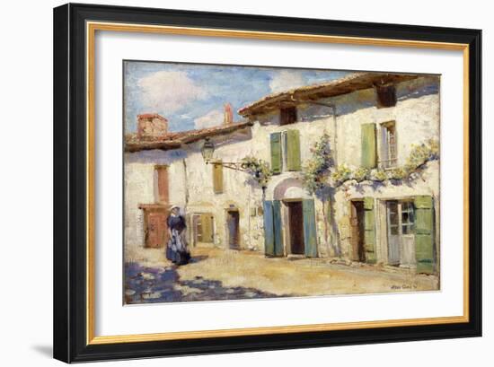 Facade, Laroche Foucault, France, 1914 (Oil on Canvas)-Alson Skinner Clark-Framed Giclee Print