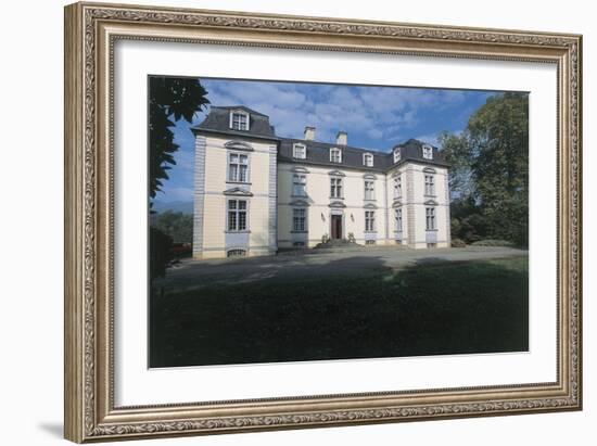 Facade of a Castle, Trois Villes, Pyrenees-Atlantiques, France-null-Framed Giclee Print