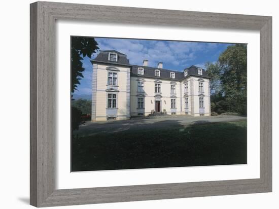 Facade of a Castle, Trois Villes, Pyrenees-Atlantiques, France-null-Framed Giclee Print