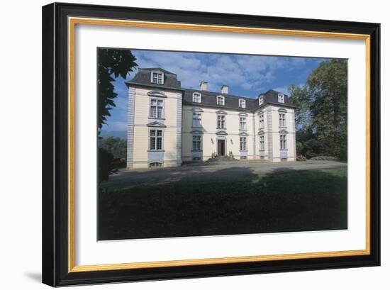 Facade of a Castle, Trois Villes, Pyrenees-Atlantiques, France-null-Framed Giclee Print