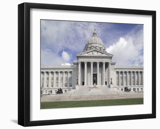Facade of a Government Building, Missouri State Capitol Building, Jefferson City, Missouri, USA-null-Framed Photographic Print