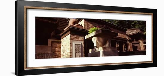 Facade of a House, Frank Lloyd Wright Home and Studio, Oak Park, Cook County, Illinois, USA-null-Framed Photographic Print