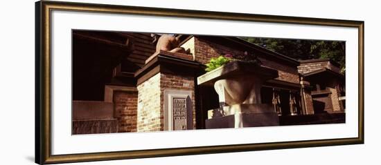 Facade of a House, Frank Lloyd Wright Home and Studio, Oak Park, Cook County, Illinois, USA-null-Framed Photographic Print