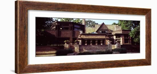 Facade of a House, Frank Lloyd Wright Home and Studio, Oak Park, Cook County, Illinois, USA-null-Framed Photographic Print