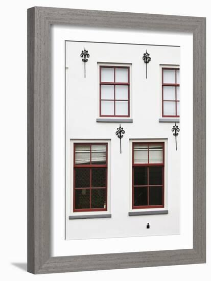 Facade of a Traditional Town House in Utrecht, Netherlands-Julian Castle-Framed Photo