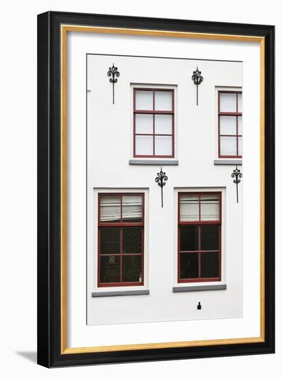 Facade of a Traditional Town House in Utrecht, Netherlands-Julian Castle-Framed Photo