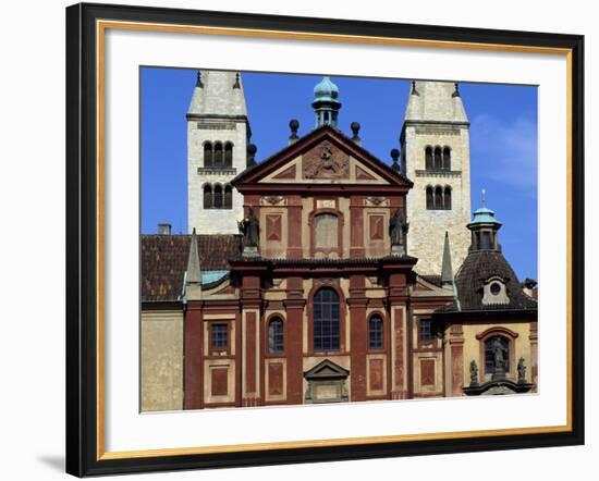 Facade of Basilica of St. George, Prague Castle, Bohemia, Czech Republic-null-Framed Giclee Print