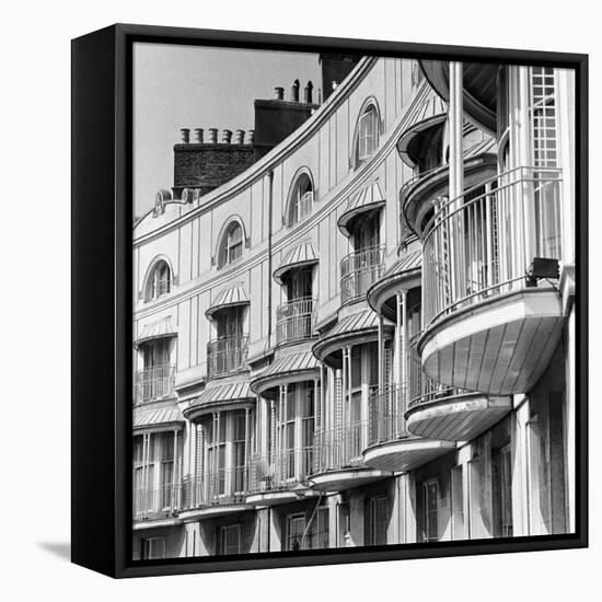 Facade of Building with Iron Balcony Detail-John Gay-Framed Premier Image Canvas