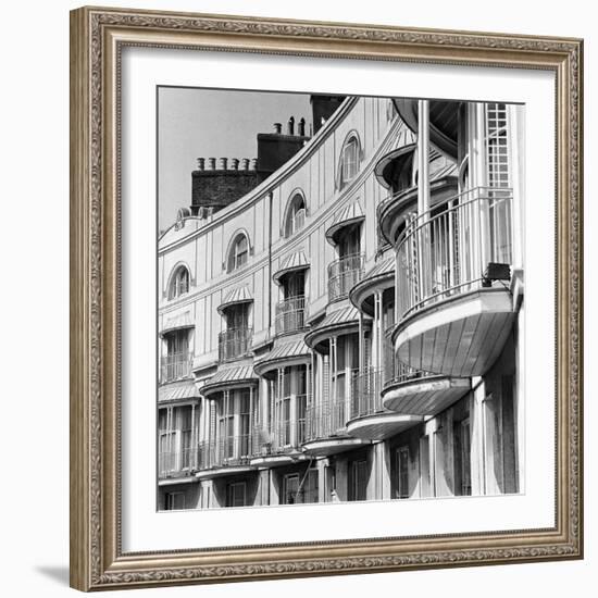 Facade of Building with Iron Balcony Detail-John Gay-Framed Giclee Print