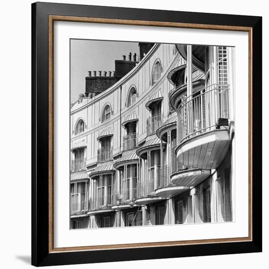 Facade of Building with Iron Balcony Detail-John Gay-Framed Giclee Print