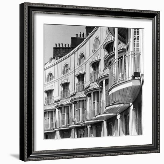 Facade of Building with Iron Balcony Detail-John Gay-Framed Giclee Print