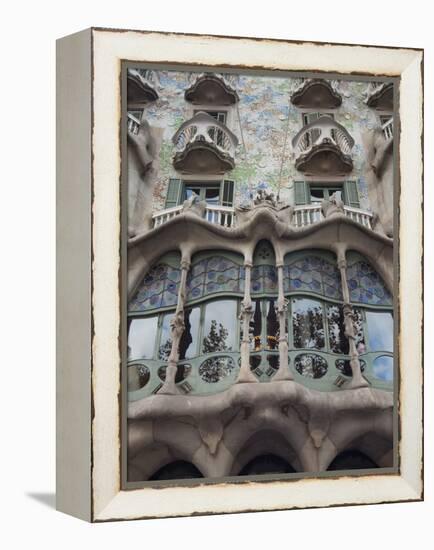 Facade of Casa Batllo by Gaudi, UNESCO World Heritage Site, Passeig de Gracia, Barcelona, Spain-Nico Tondini-Framed Premier Image Canvas