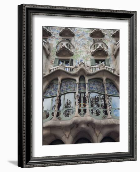 Facade of Casa Batllo by Gaudi, UNESCO World Heritage Site, Passeig de Gracia, Barcelona, Spain-Nico Tondini-Framed Photographic Print