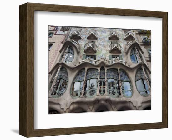 Facade of Casa Batllo by Gaudi, UNESCO World Heritage Site, Passeig de Gracia, Barcelona, Spain-Nico Tondini-Framed Photographic Print