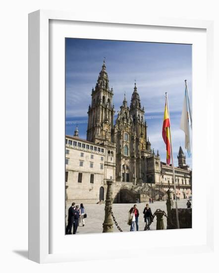 Facade of Cathedral Seen from Praza Do Obradoiro, Santiago De Compostela, Galicia-Nick Servian-Framed Photographic Print