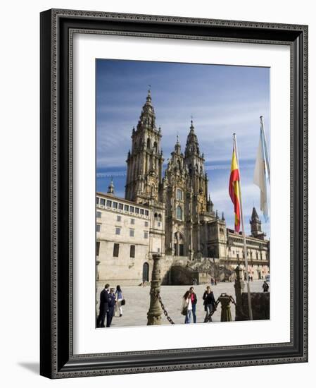 Facade of Cathedral Seen from Praza Do Obradoiro, Santiago De Compostela, Galicia-Nick Servian-Framed Photographic Print