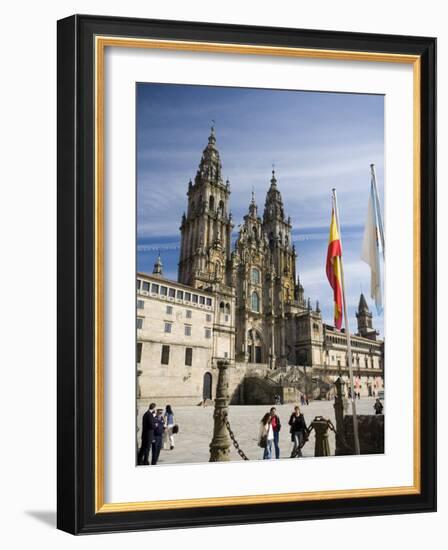 Facade of Cathedral Seen from Praza Do Obradoiro, Santiago De Compostela, Galicia-Nick Servian-Framed Photographic Print