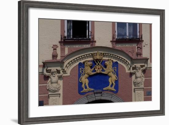 Facade of Jindrichuv Hradec's Old Town Hall, Bohemia, Detail, Czech Republic-null-Framed Giclee Print