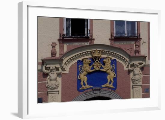 Facade of Jindrichuv Hradec's Old Town Hall, Bohemia, Detail, Czech Republic-null-Framed Giclee Print