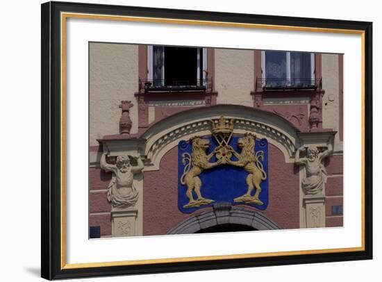 Facade of Jindrichuv Hradec's Old Town Hall, Bohemia, Detail, Czech Republic-null-Framed Giclee Print