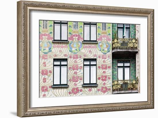 Facade of Jugendstil Style Majolikahaus (Majolica) House at No-Julian Castle-Framed Photo