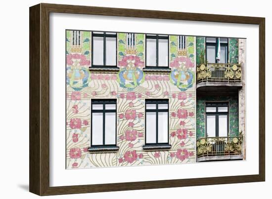 Facade of Jugendstil Style Majolikahaus (Majolica) House at No-Julian Castle-Framed Photo