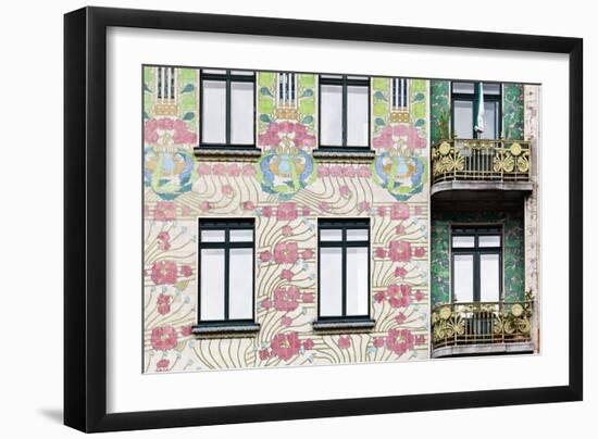 Facade of Jugendstil Style Majolikahaus (Majolica) House at No-Julian Castle-Framed Photo