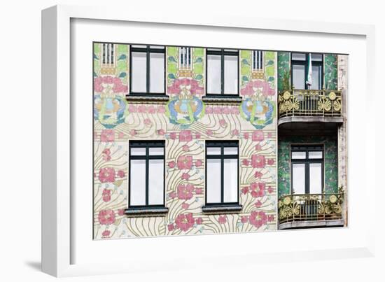 Facade of Jugendstil Style Majolikahaus (Majolica) House at No-Julian Castle-Framed Photo