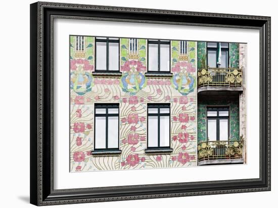 Facade of Jugendstil Style Majolikahaus (Majolica) House at No-Julian Castle-Framed Photo