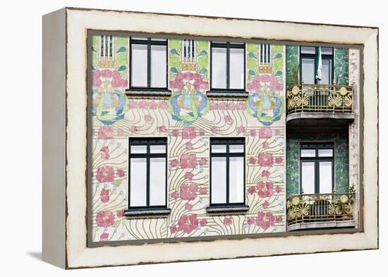 Facade of Jugendstil Style Majolikahaus (Majolica) House at No-Julian Castle-Framed Stretched Canvas