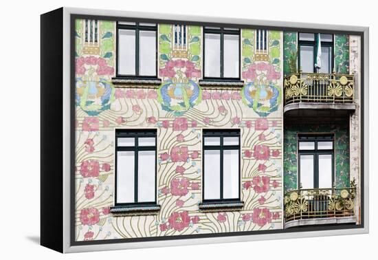 Facade of Jugendstil Style Majolikahaus (Majolica) House at No-Julian Castle-Framed Stretched Canvas