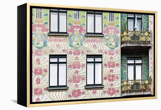 Facade of Jugendstil Style Majolikahaus (Majolica) House at No-Julian Castle-Framed Stretched Canvas