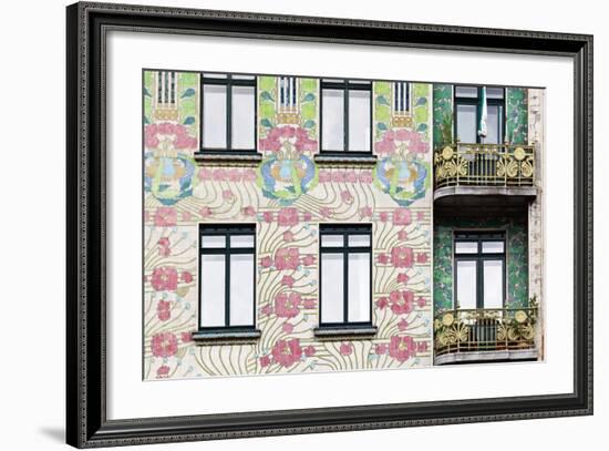 Facade of Jugendstil Style Majolikahaus (Majolica) House at No-Julian Castle-Framed Photo