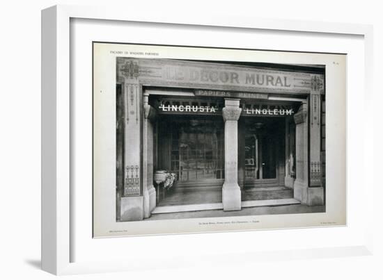 Facade of Le Decor Mural Shop in Paris-null-Framed Giclee Print