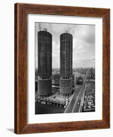Facade of Marina City Towers-Philip Gendreau-Framed Photographic Print