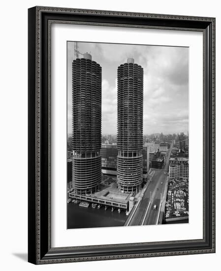 Facade of Marina City Towers-Philip Gendreau-Framed Photographic Print