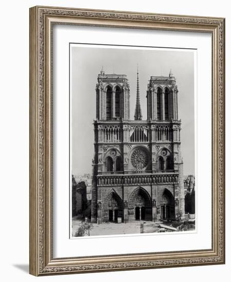 Facade of Notre-Dame, Paris, Late 19th Century-Adolphe Giraudon-Framed Giclee Print