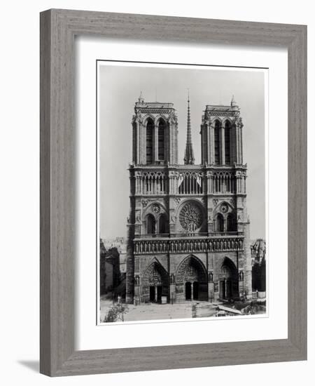 Facade of Notre-Dame, Paris, Late 19th Century-Adolphe Giraudon-Framed Giclee Print