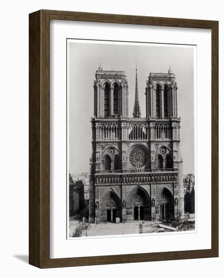 Facade of Notre-Dame, Paris, Late 19th Century-Adolphe Giraudon-Framed Giclee Print