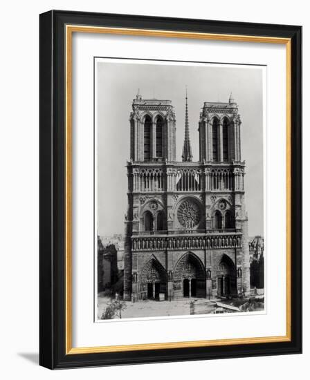 Facade of Notre-Dame, Paris, Late 19th Century-Adolphe Giraudon-Framed Giclee Print