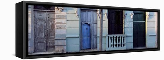 Facade of Old Colonial House in Evening Light, Cienfuegos, Cuba, West Indies, Central America-Lee Frost-Framed Premier Image Canvas